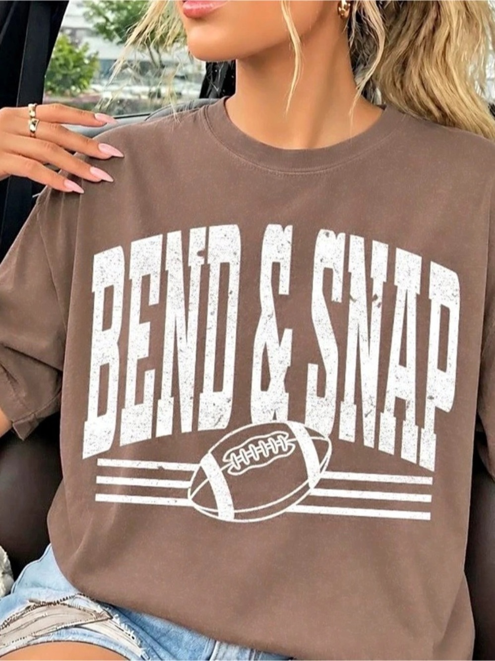 Retro Football Bend And Snap Graphic Comfort Colors Tee Funny Game Day Shirt